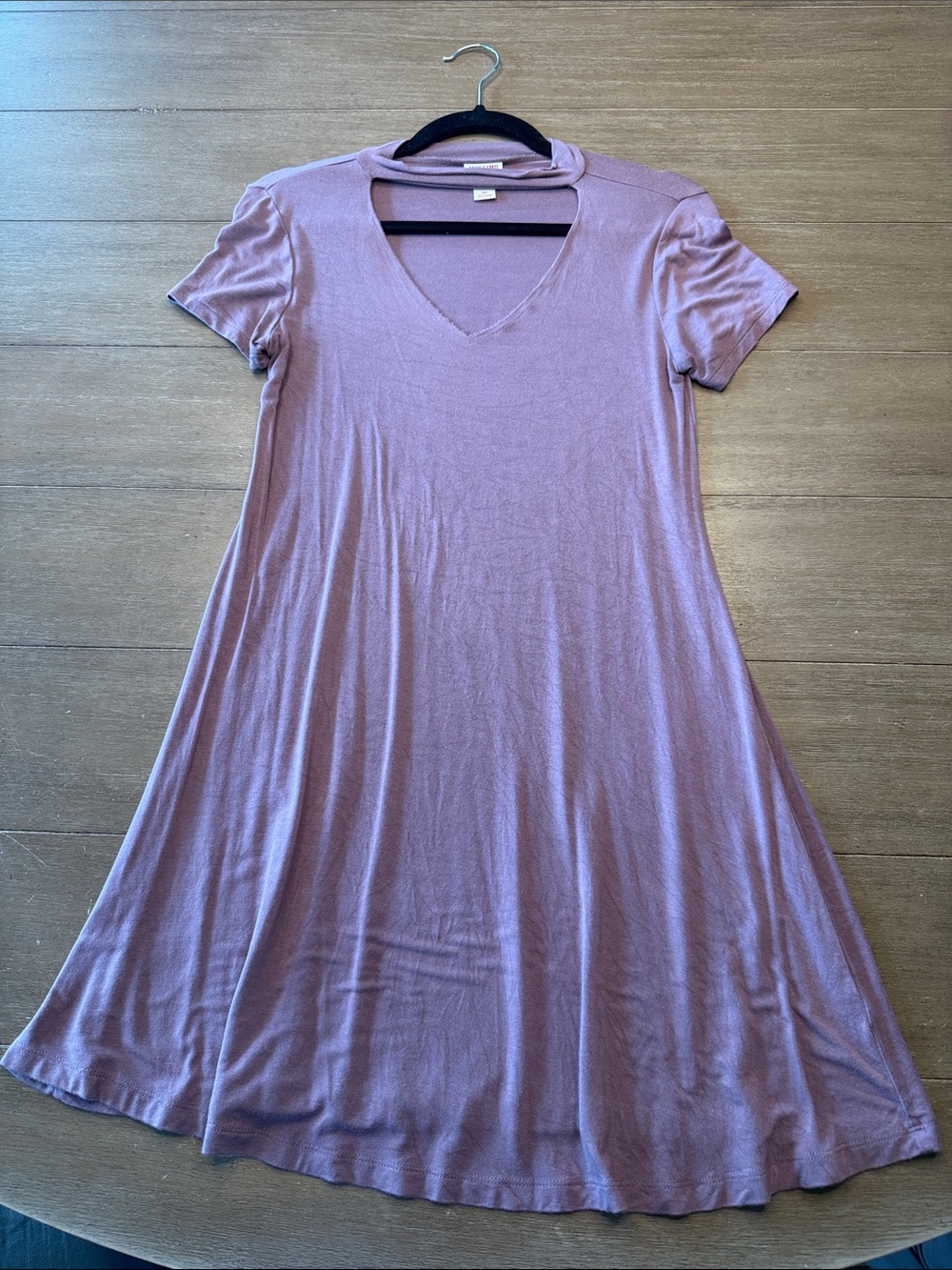 Mossimo Supply Co. Short Sleeve V-Neck Swing Tunic Dress - Mauve